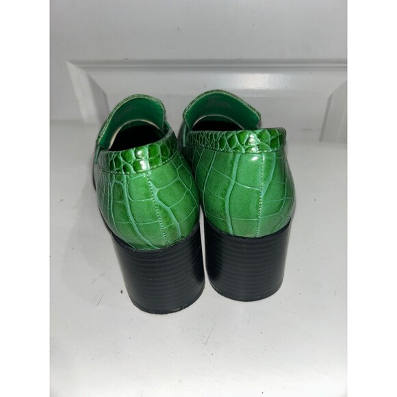 Coconuts Matisse Women’s Vintage Pace Square Toe Loafer size 8 Green Croc Emboss - Picture 4 of 9